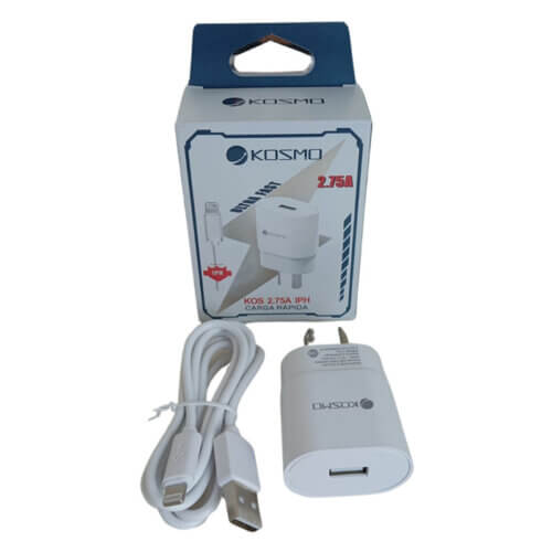 Cargador celular Iphone lightning 2,75A + usb extra Kosmo