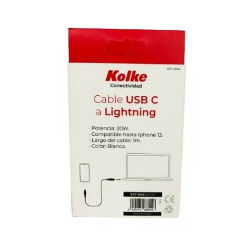 Cable Tipo C a Lightning Iphone 1 metro Kolke