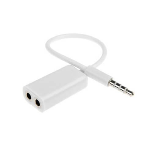 Cable adaptador derivador para auriculares dos salidas