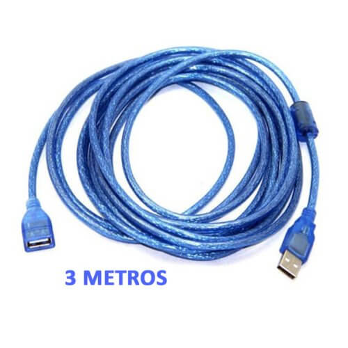 Cable alargue prolongación USB 3mts con filtros superior