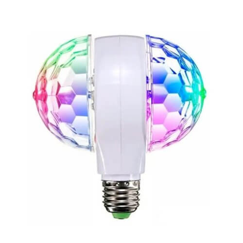 Lampara doble giratoria leds RGB efectos 220v E27