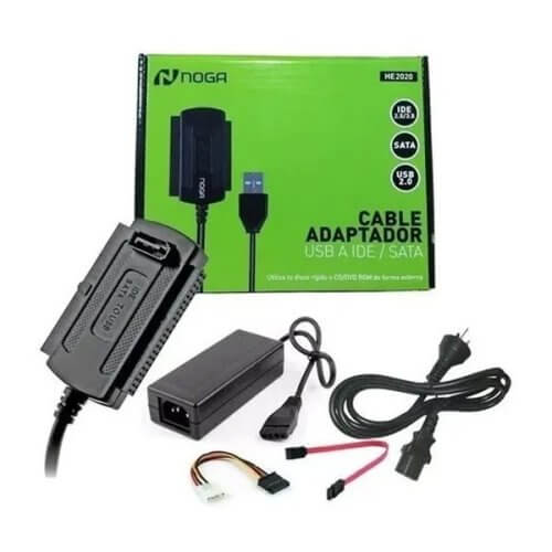 Adaptador IDE SATA a USB con fuente discos 2.5 3.5 Noga