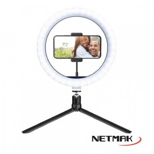 Aro de luz led con tripode 10 pulgadas Netmak