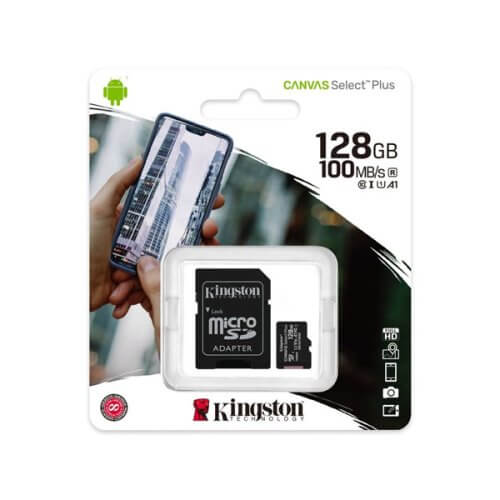 Memoria MicroSD HC 128gb Clase 10 Kingston con adaptador SD