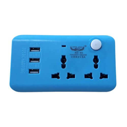 Zapatilla multinorma 2 salidas + 3 puertos USB 3A