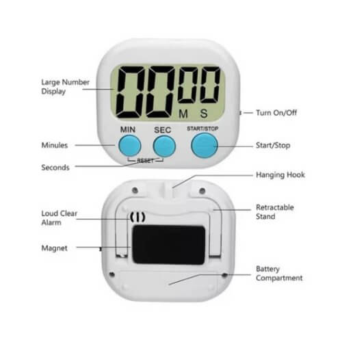 Temporizador cronómetro digital timer con alarma iman