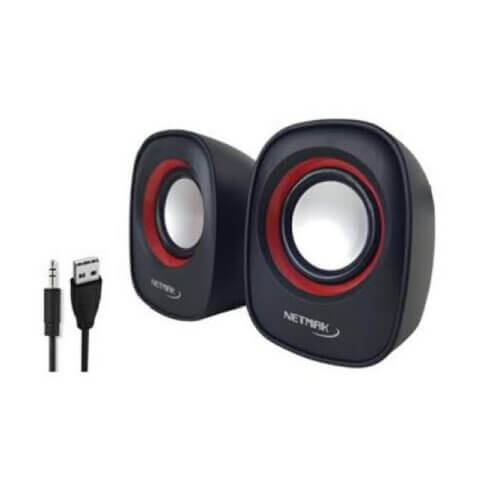 Mini parlantes USB 2.0 potenciados PC Netmak