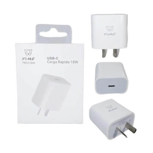 Cargador cabezal usb tipo C hembra 18W