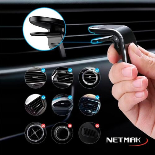 Soporte magnetico para celular GPS auto rejilla ventilación