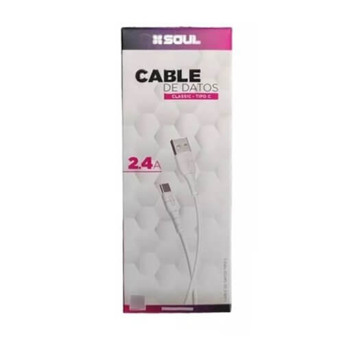 Cable USB a tipo C 1 metro 2.4A SOUL