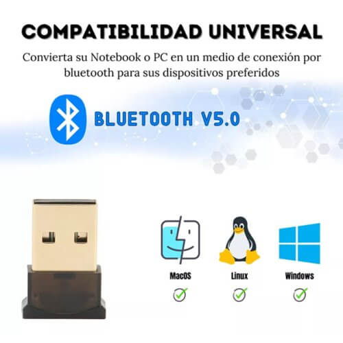 Adaptador bluetooth dongle USB 5.0 archivos, audio y dispositivos