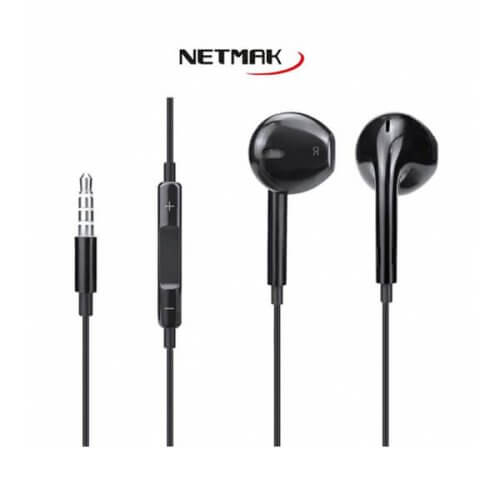 Auriculares Netmak in ear tipo botón manos libres micrófono