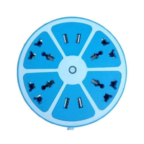 Zapatilla redonda enchufe multinorma 4 puertos USB y 4 tomas