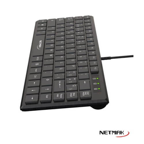 Teclado USB compacto ultra slim PC notebook Netmak
