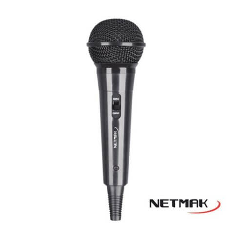 Micrófono con cable ficha plug con adaptador miniplug Netmak