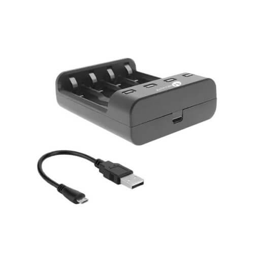 Cargador de pilas usb AA y AAA corte Inteligente Megalite