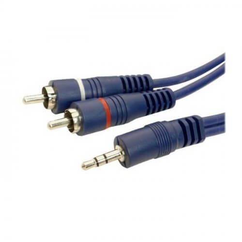 Cable 2 RCA a miniplug 1.8mts calidad superior
