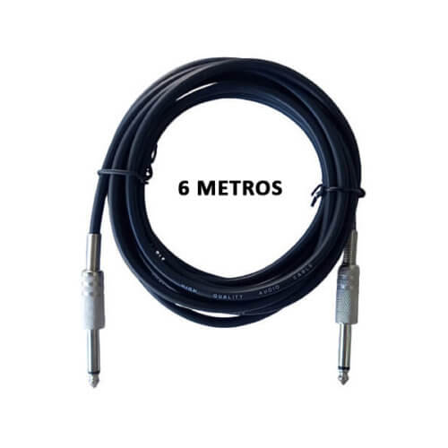 Cable plug mono 6mts bajo guitarra fichas metálicas