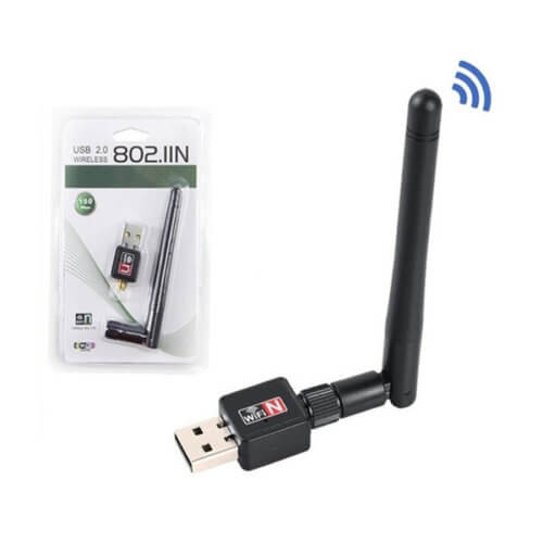 Placa de red WIFI USB con antena